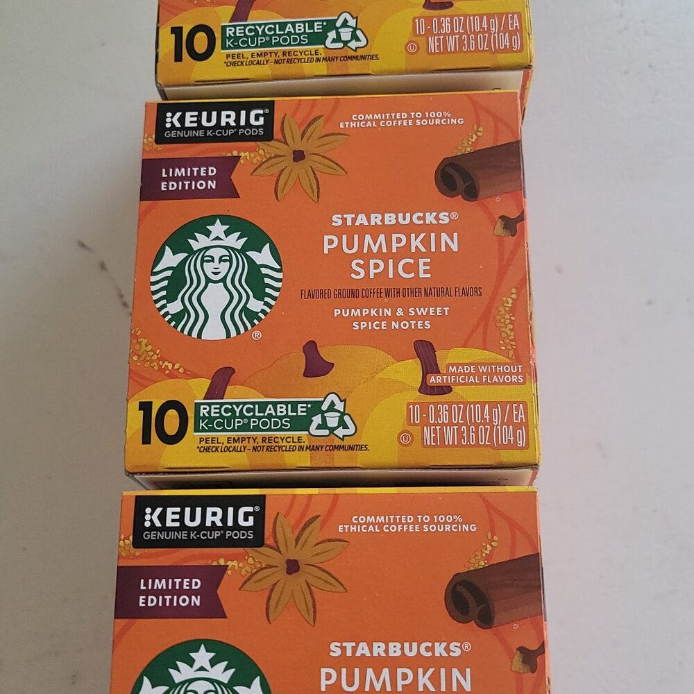 (3) Keurig Starbucks Pumpkin Spice K-cup Pods